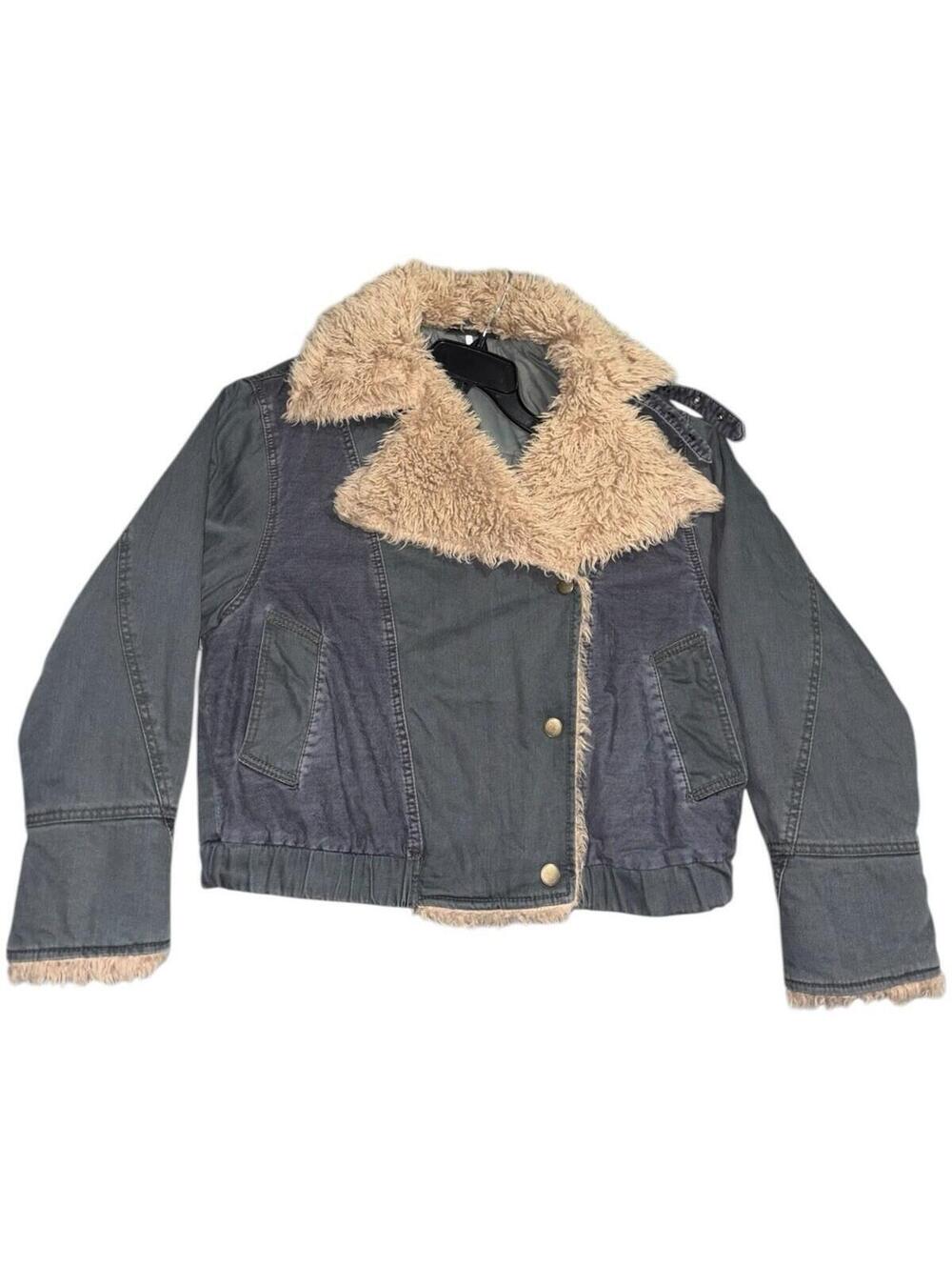 Free People Denim Twill Jacket Owen Sherpa Coat Aviator Taylor Swift Y2k Vintage